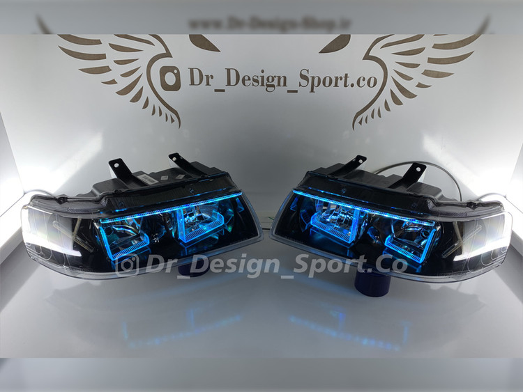 چراغ جلو اسپرت سمند طرح ال آبی یخی دو حالته