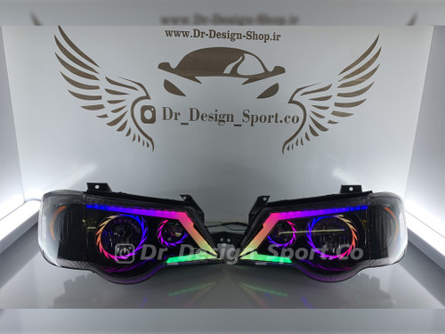 چراغ جلو اسپرت پراید 111 و 132 مدل تورنادو فولکالر داخل مشکی