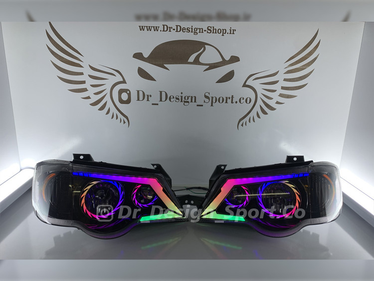 چراغ جلو اسپرت پراید 111 و 132 مدل تورنادو فولکالر داخل مشکی