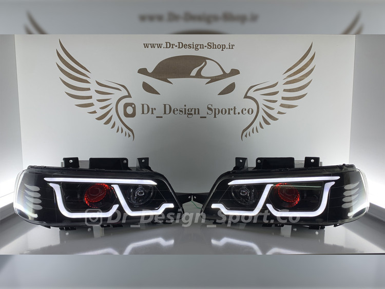 چراغ جلو اسپرت پژو 405 طرح بی ام و سفید