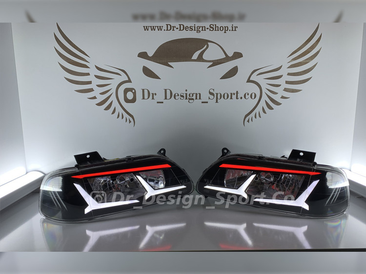 چراغ جلو اسپرت پراید طرح اونتادور سفید قرمز