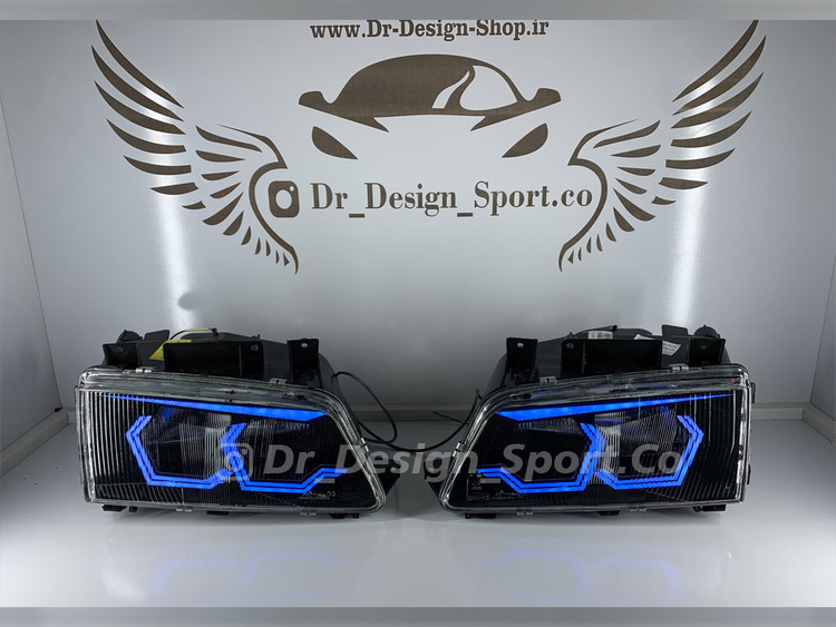 چراغ جلو اسپرت 405 طرح هگزا آبی