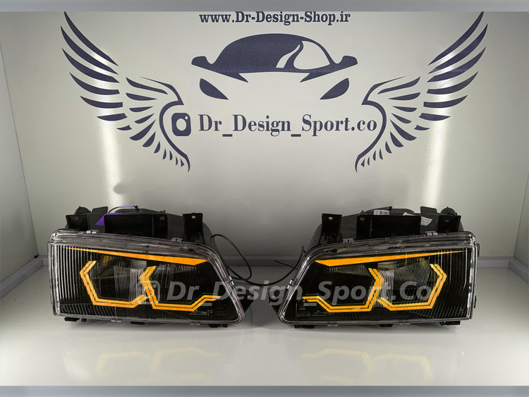 چراغ جلو اسپرت 405 طرح هگزا انبه ای