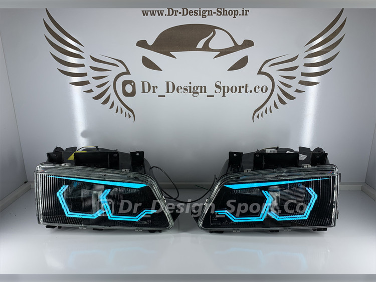 چراغ جلو اسپرت 405 طرح هگزا آبی یخی
