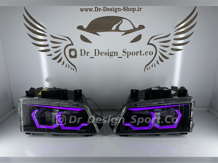 چراغ جلو اسپرت 405 طرح هگزا بنفش
