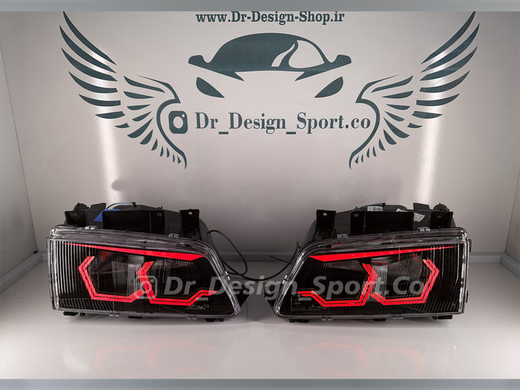چراغ جلو اسپرت 405 طرح هگزا قرمز