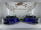 چراغ جلو اسپرت 405 طرح هگزا سه بعدی آبی داخل مشکی