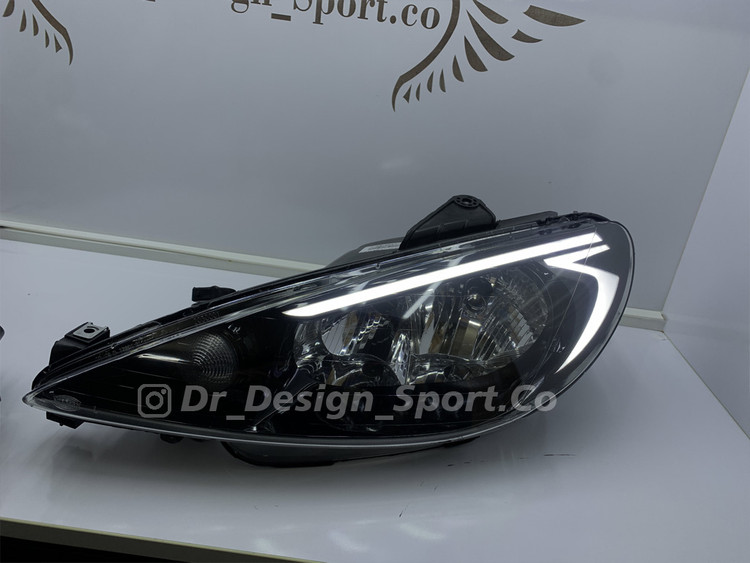 چراغ جلو اسپرت 206 طرح اس سفید داخل مشکی