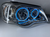 چراغ جلو اسپرت پراید طرح حلقه نعون آبی یخی