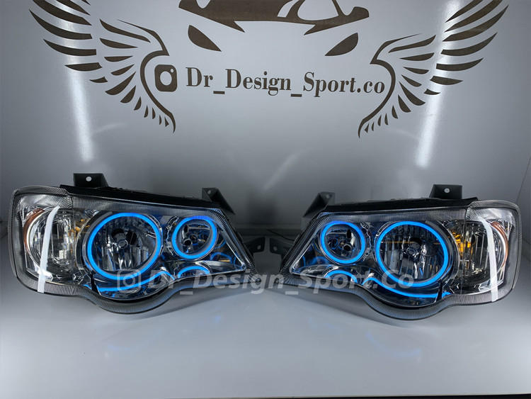 چراغ جلو اسپرت پراید طرح حلقه نعون آبی یخی