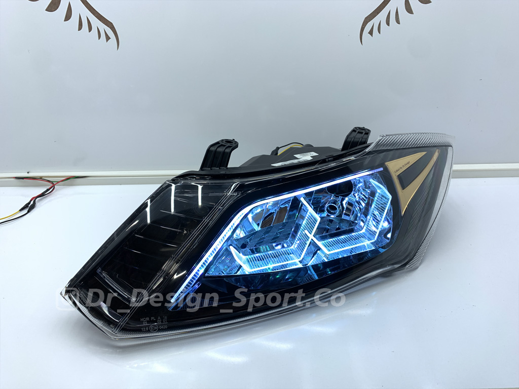 چراغ جلو اسپرت کوییک و ساینا طرح هگزا سفید داخل مشکی