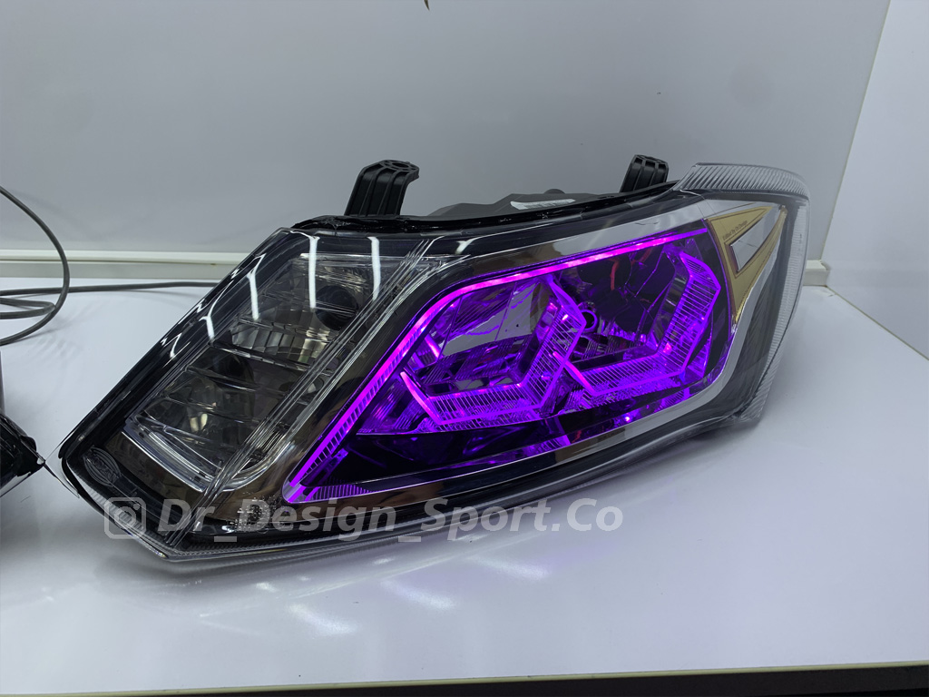 چراغ جلو اسپرت کوییک و ساینا طرح هگزا بنفش