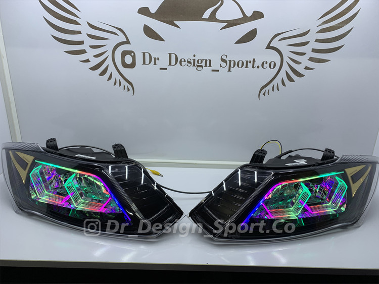 چراغ جلو اسپرت کوییک و ساینا طرح هگزا فولکالر داخل مشکی