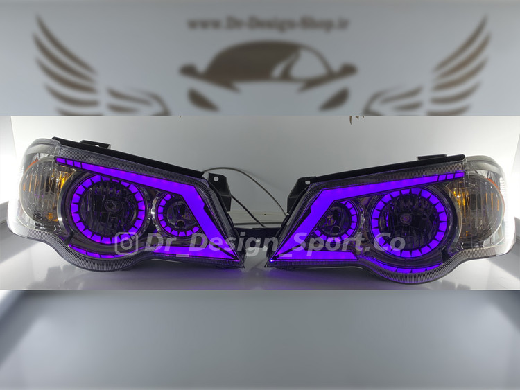 چراغ جلو اسپرت پراید 132 و 111 طرح اف 500 بنفش