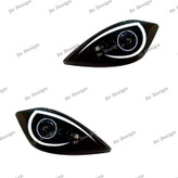 چراغ جلو اسپرت تیبا 1 و 2 طرح جی تی داخل مشکی