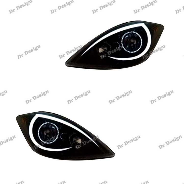 چراغ جلو اسپرت تیبا 1 و 2 طرح جی تی داخل مشکی