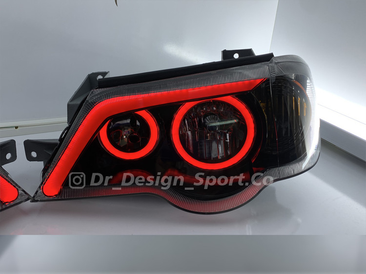 چراغ جلو اسپرت پراید 111 و 132 طرح باکستر قرمز داخل مشکی