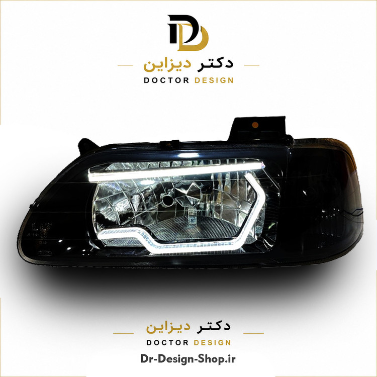 چراغ جلو اسپرت پراید 131 (صبا) مدل 3D-Hexa برند مدرن | بسته 2 عددی