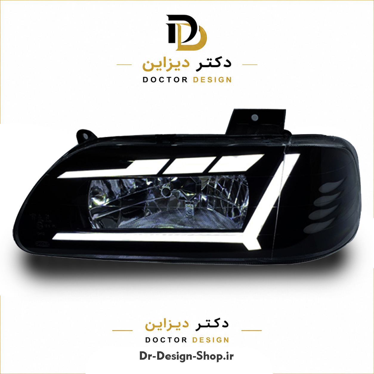 چراغ جلو اسپرت پراید 131 (صبا) مدل Audi R8 برند مدرن | بسته 2 عددی