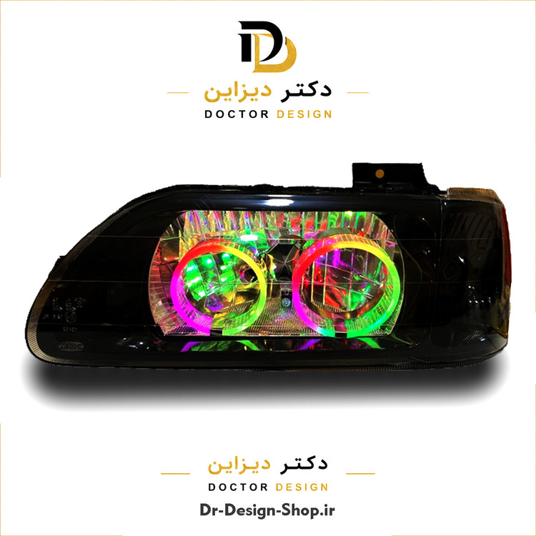 چراغ جلو اسپرت پراید 131 (صبا) مدل حلقه 3D برند مدرن | بسته 2 عددی