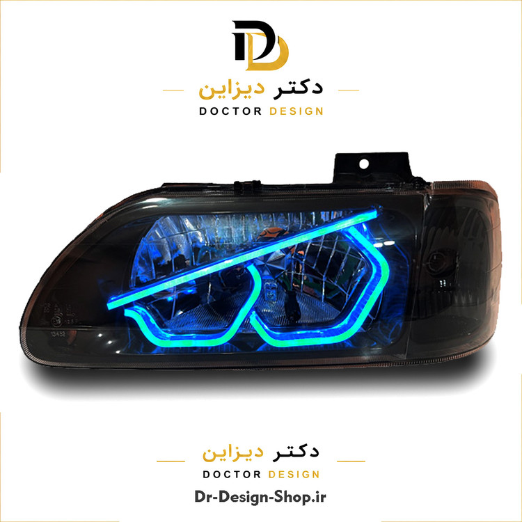 چراغ جلو اسپرت پراید 131 (صبا) مدل 3D Angry برند مدرن | بسته 2 عددی