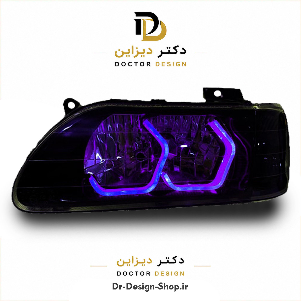 چراغ جلو اسپرت پراید 131 (صبا) مدل 3D-i8 برند مدرن | بسته 2 عددی