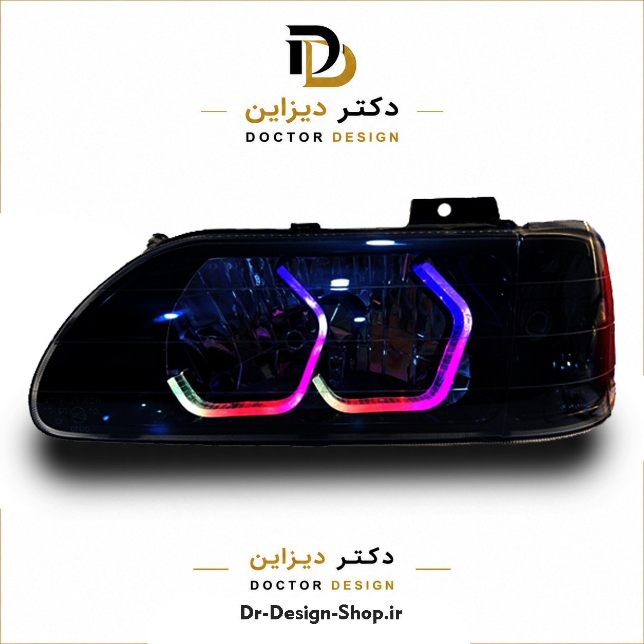 چراغ جلو اسپرت پراید 131 (صبا) مدل 3D-i8 برند مدرن | بسته 2 عددی