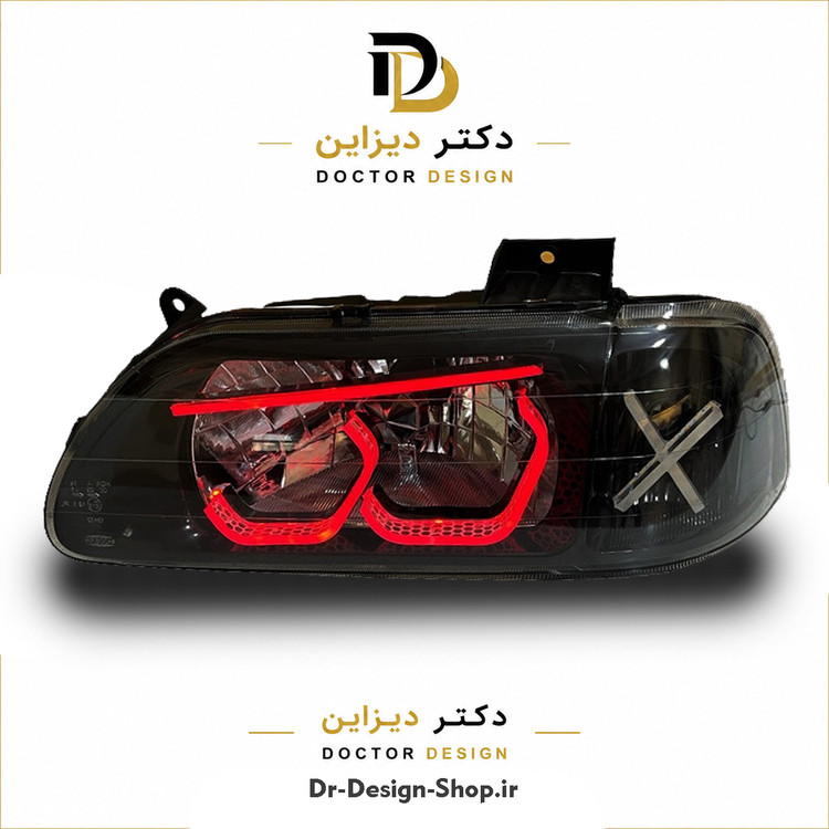 چراغ جلو اسپرت پراید 131 (صبا) مدل 3D-Hexa-X برند مدرن | بسته 2 عددی