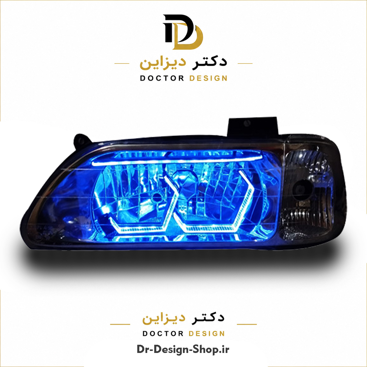 چراغ جلو اسپرت پراید 131 (صبا) مدل 3D Hexa برند مدرن | بسته 2 عددی