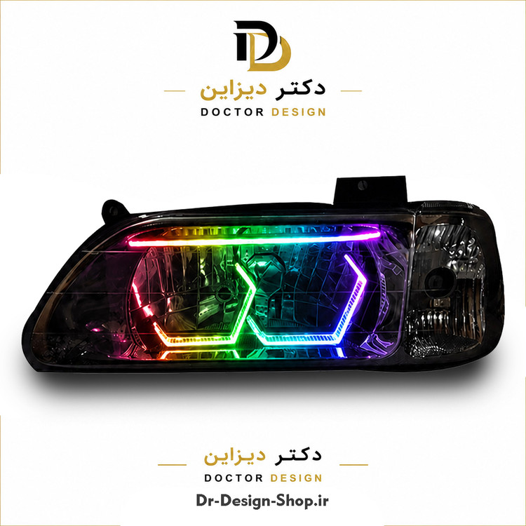 چراغ جلو اسپرت پراید 131 (صبا) مدل 3D Hexa برند مدرن | بسته 2 عددی