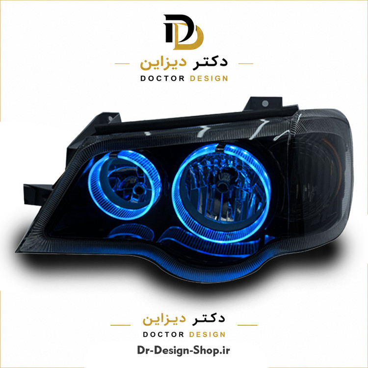 چراغ جلو اسپرت پراید 132 و 111 مدل حلقه 3D برند مدرن | بسته 2 عددی