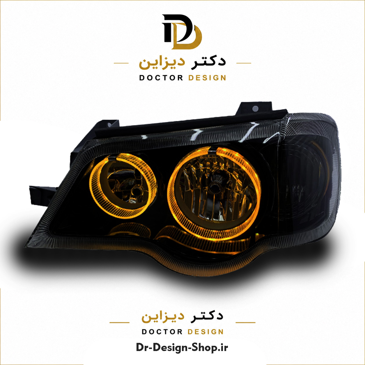 چراغ جلو اسپرت پراید 132 و 111 مدل حلقه 3D برند مدرن | بسته 2 عددی