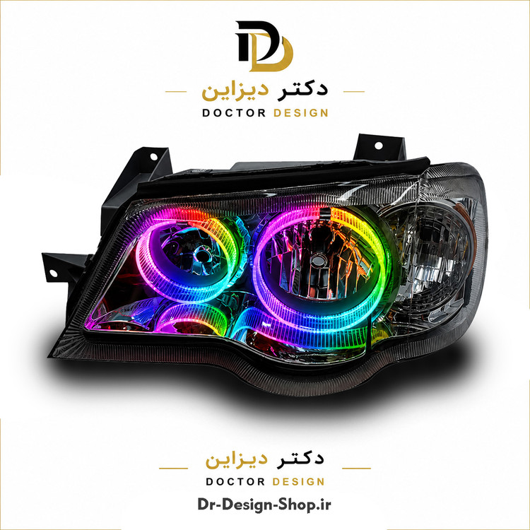 چراغ جلو اسپرت پراید 132 و 111 مدل حلقه 3D برند مدرن | بسته 2 عددی
