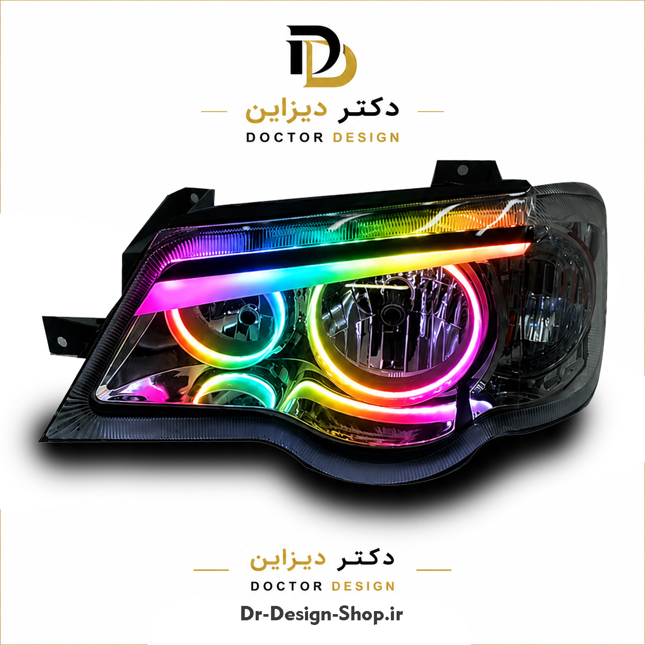 چراغ جلو اسپرت پراید 132 و 111 مدل 3D BMW برند مدرن | بسته 2 عددی