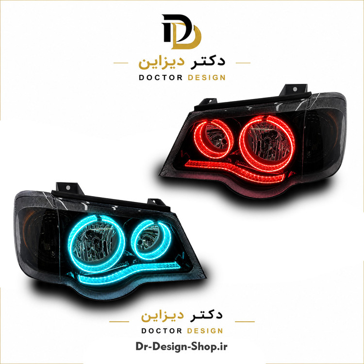 چراغ جلو اسپرت پراید 132 و 111 مدل 3D Plus برند مدرن | بسته 2 عددی