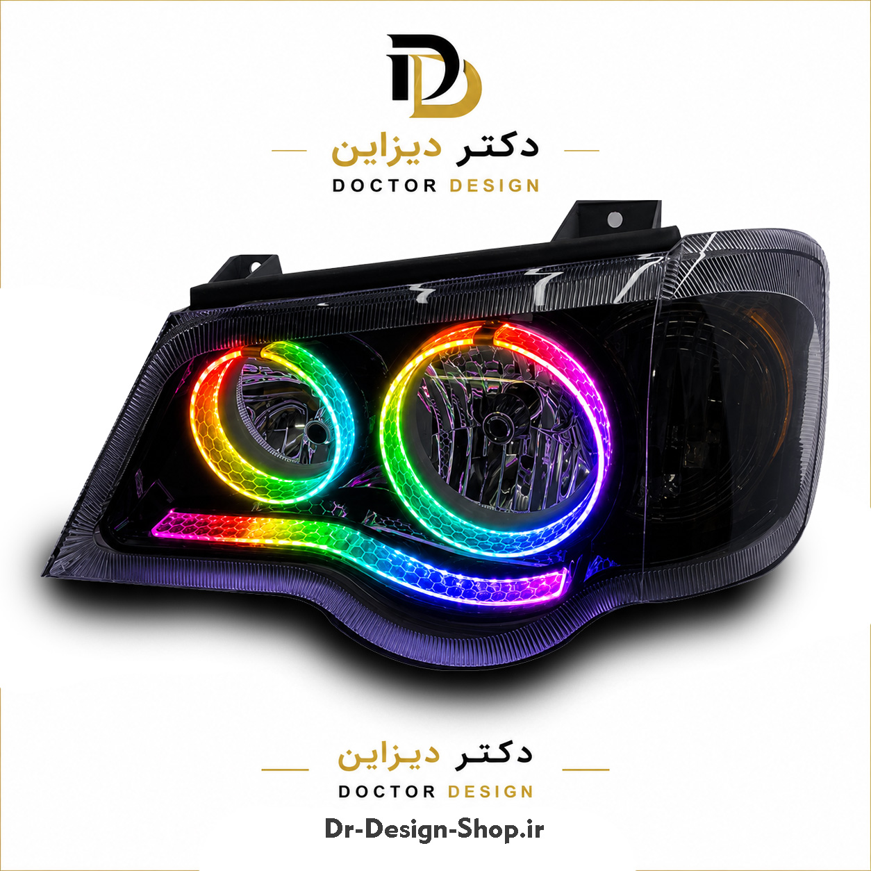 چراغ جلو اسپرت پراید 132 و 111 مدل 3D Plus برند مدرن | بسته 2 عددی