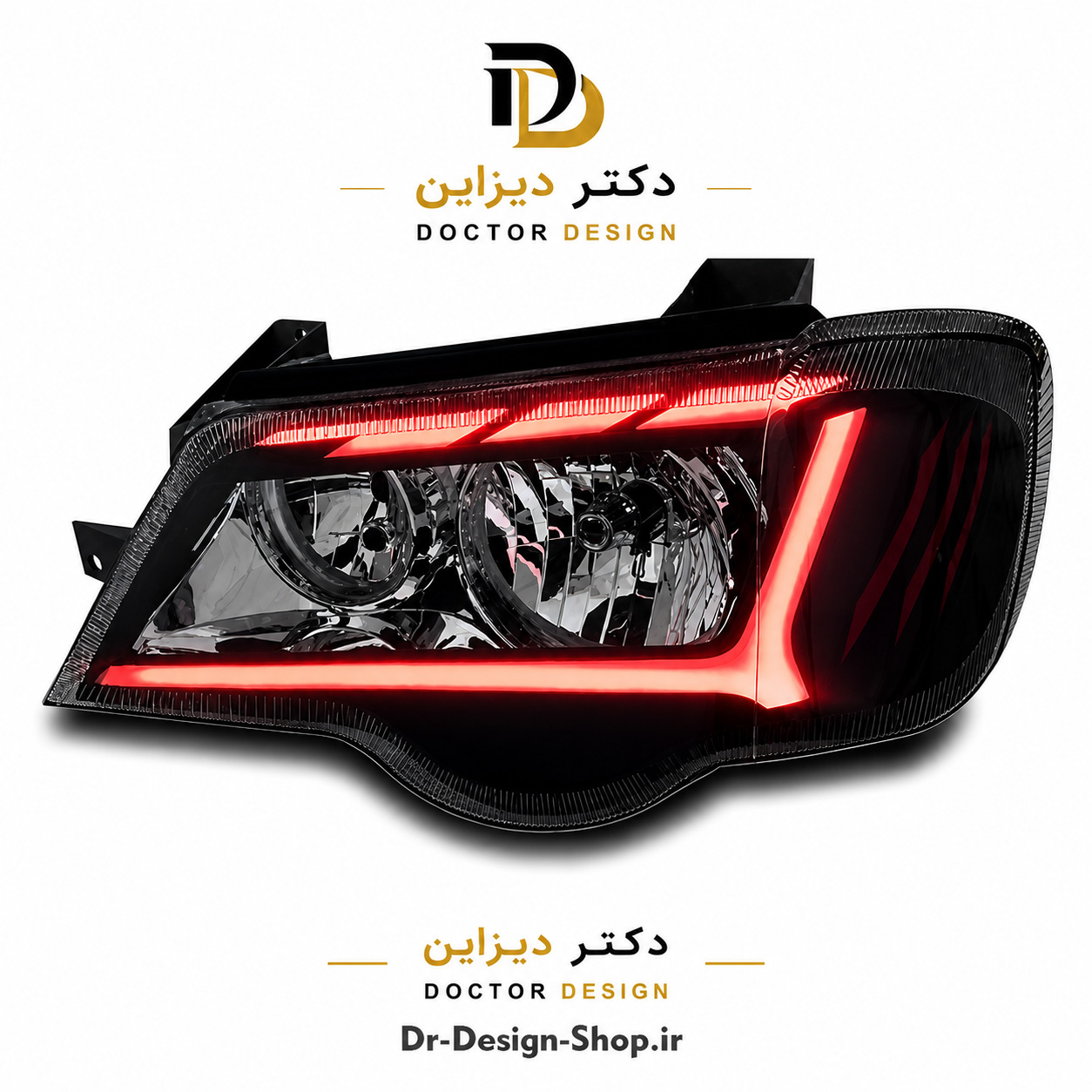 چراغ جلو اسپرت پراید 132 و 111 مدل Audi R8 برند مدرن | بسته 2 عددی