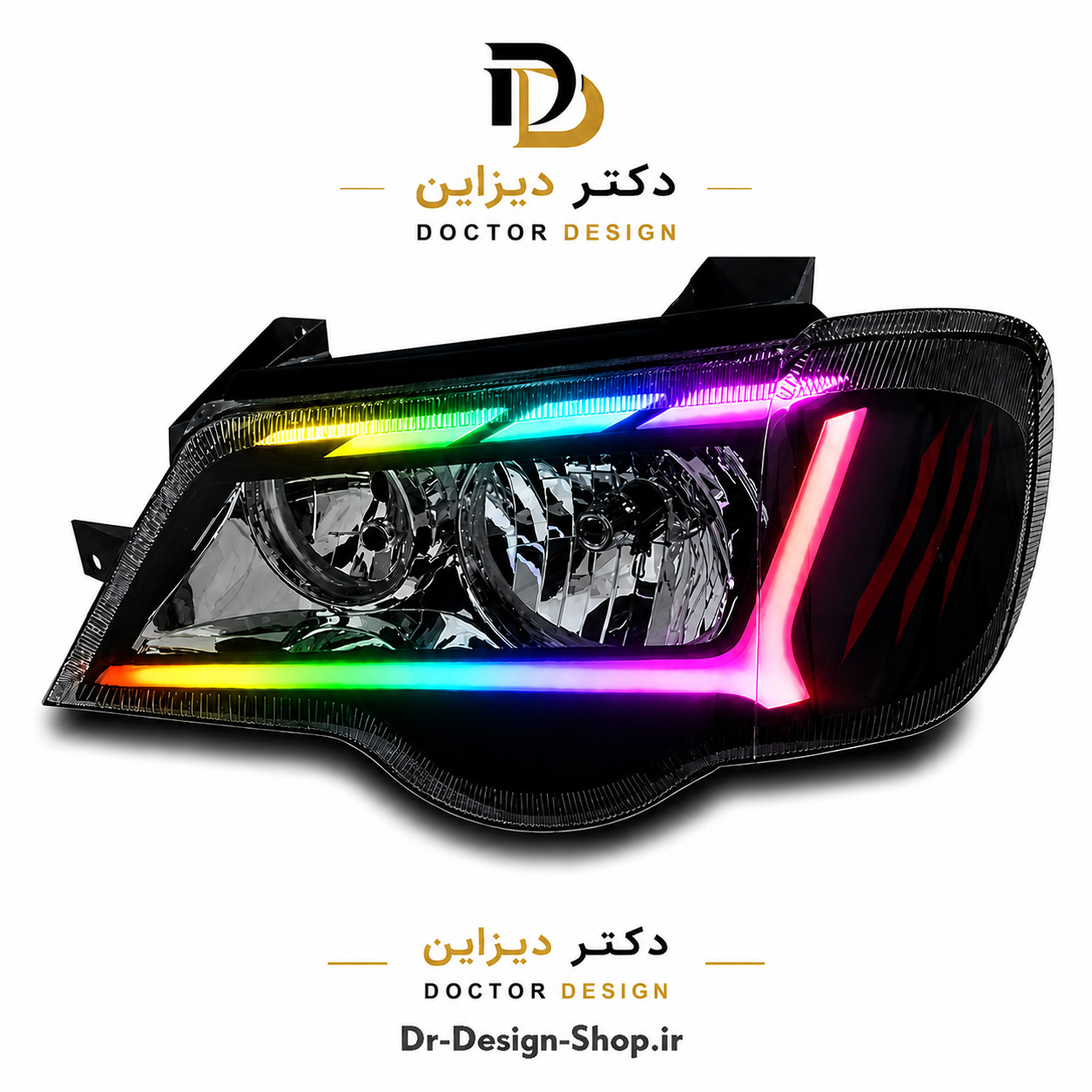 چراغ جلو اسپرت پراید 132 و 111 مدل Audi R8 برند مدرن | بسته 2 عددی