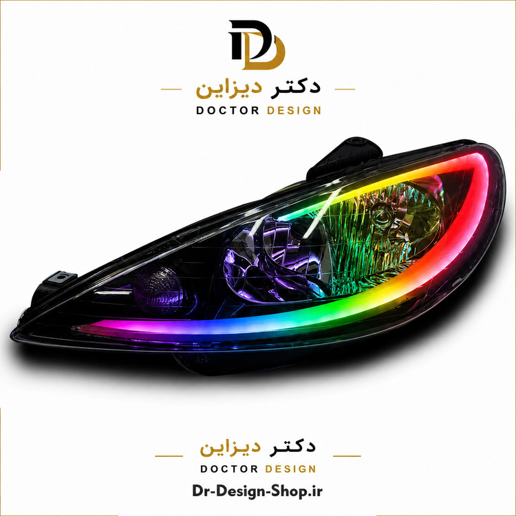 چراغ جلو اسپرت پژو 206 مدل Acord برند مدرن | بسته 2 عددی