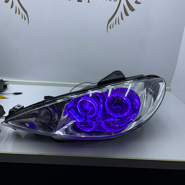 چراغ جلو اسپرت پژو 206 مدل حلقه 3D برند مدرن | بسته 2 عددی