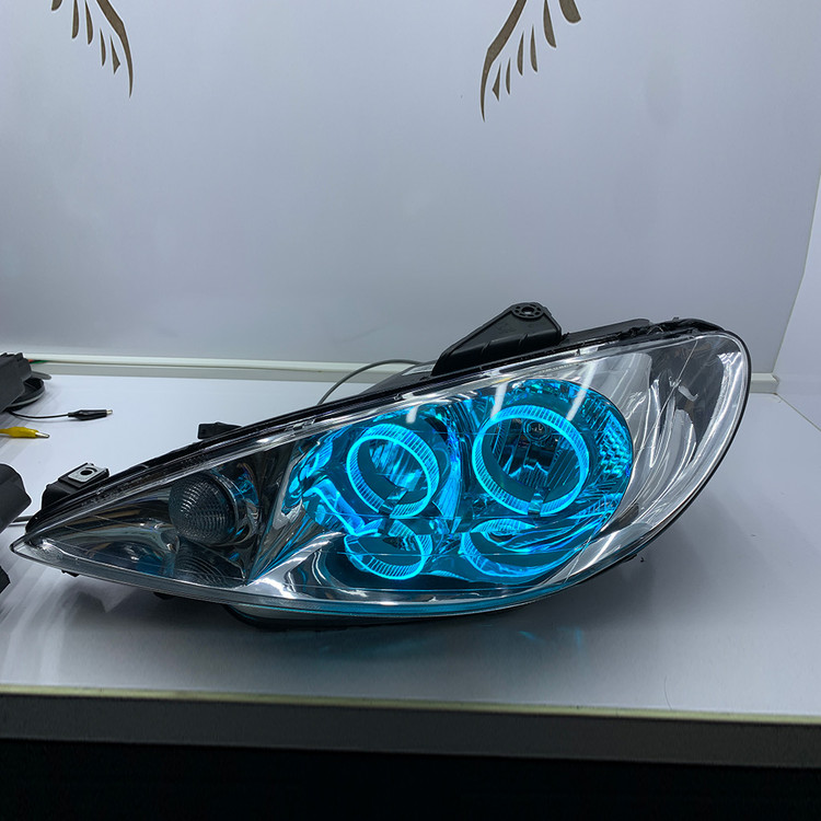 چراغ جلو اسپرت پژو 206 مدل حلقه 3D برند مدرن | بسته 2 عددی