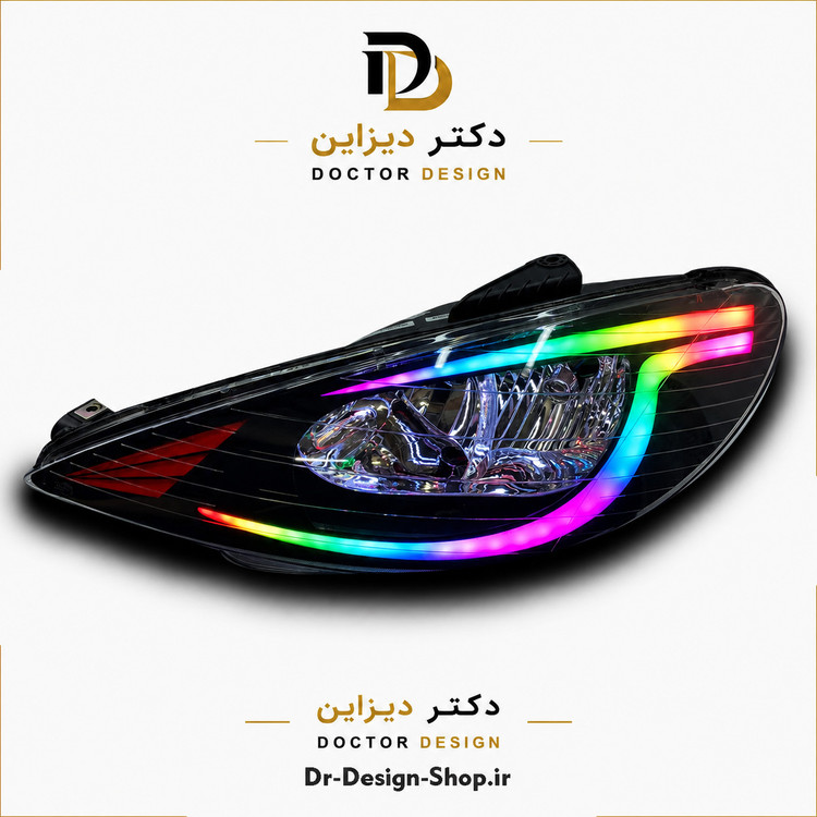 چراغ جلو اسپرت پژو 206 مدل Subaru برند مدرن | بسته 2 عددی