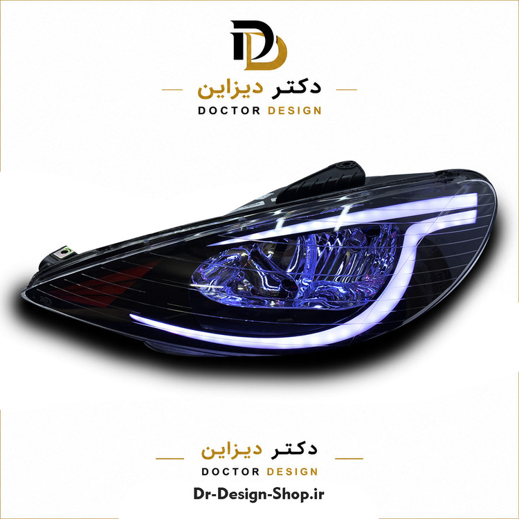 چراغ جلو اسپرت پژو 206 مدل Subaru برند مدرن | بسته 2 عددی