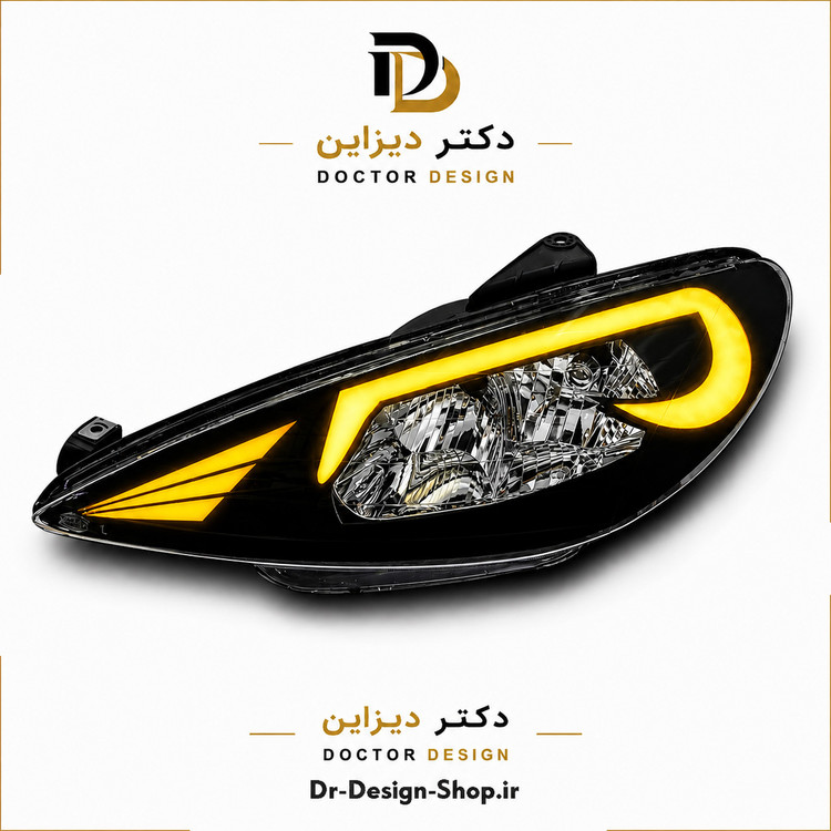 چراغ جلو اسپرت پژو 206 مدل GT86 برند مدرن | بسته 2 عددی