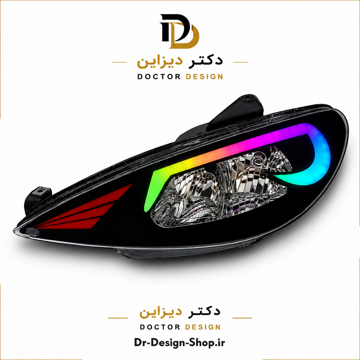 چراغ جلو اسپرت پژو 206 مدل GT86 برند مدرن | بسته 2 عددی