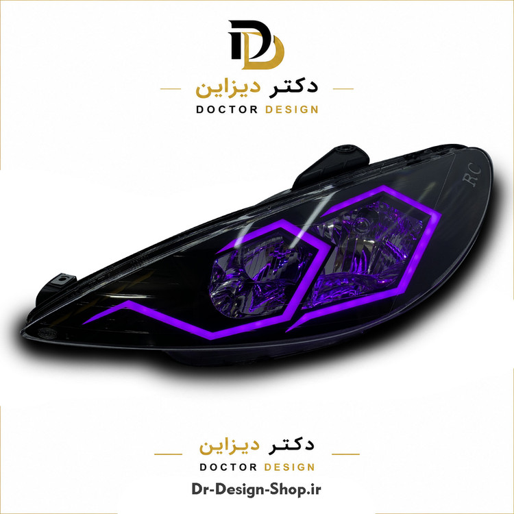 چراغ جلو اسپرت پژو 206 مدل Spider برند مدرن | بسته 2 عددی