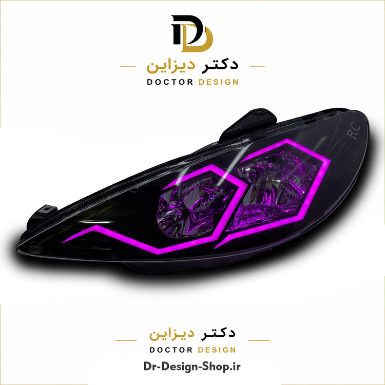 چراغ جلو اسپرت پژو 206 مدل Spider برند مدرن | بسته 2 عددی
