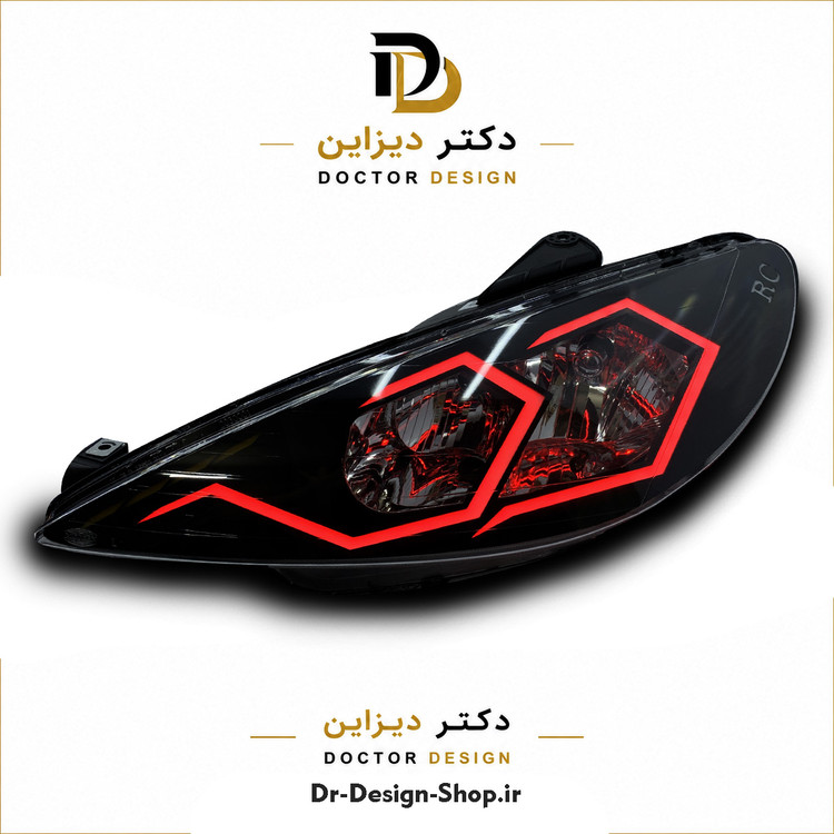 چراغ جلو اسپرت پژو 206 مدل Spider برند مدرن | بسته 2 عددی