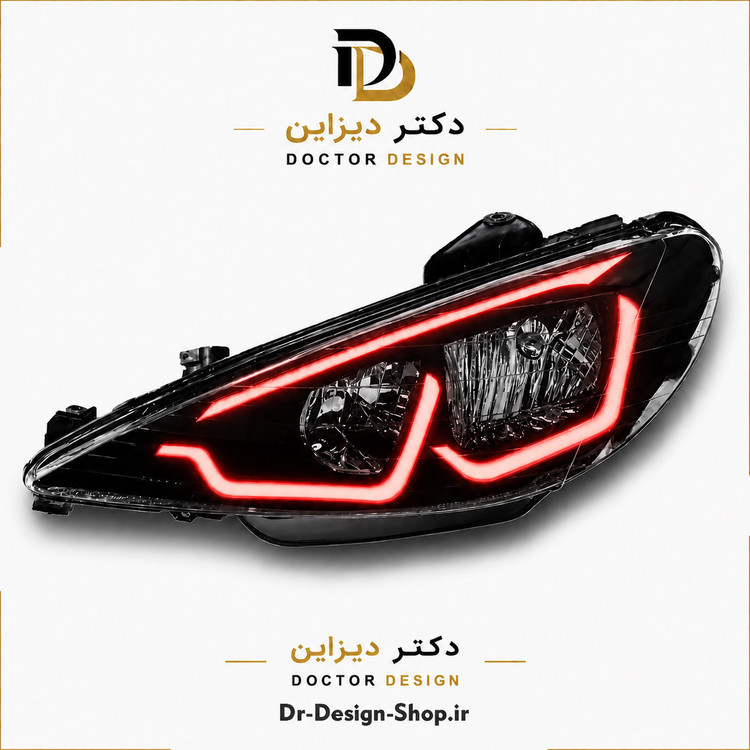 چراغ جلو اسپرت پژو 206 مدل BMW M8 برند مدرن | بسته 2 عددی