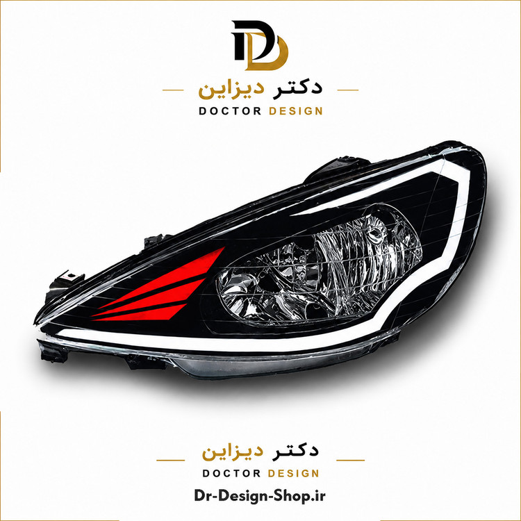 چراغ جلو اسپرت پژو 206 مدل Camaro برند مدرن | بسته 2 عددی